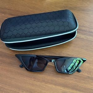 Brand new sunglasses with case! Black cat eye shape